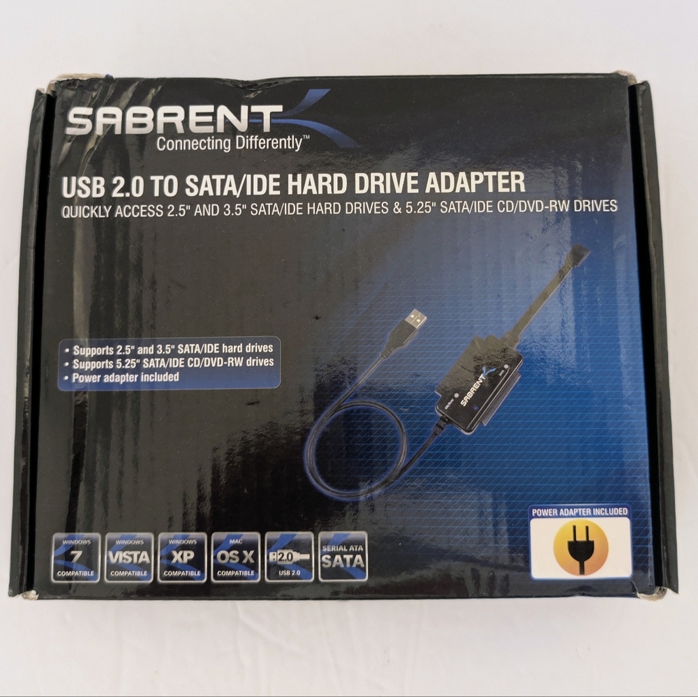 Sabrent USB-DSC5 USB 2.0 to SATA/IDE Hard Drive Adapter Kit – Complete with Box